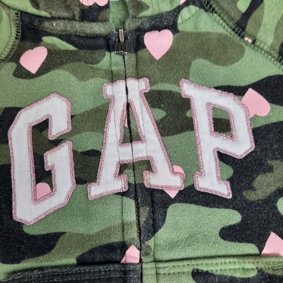 Baby Gap Zip Up Hoodie Camo Hearts‎ Size 12 - 18 Months Girls - Picture 2 of 5